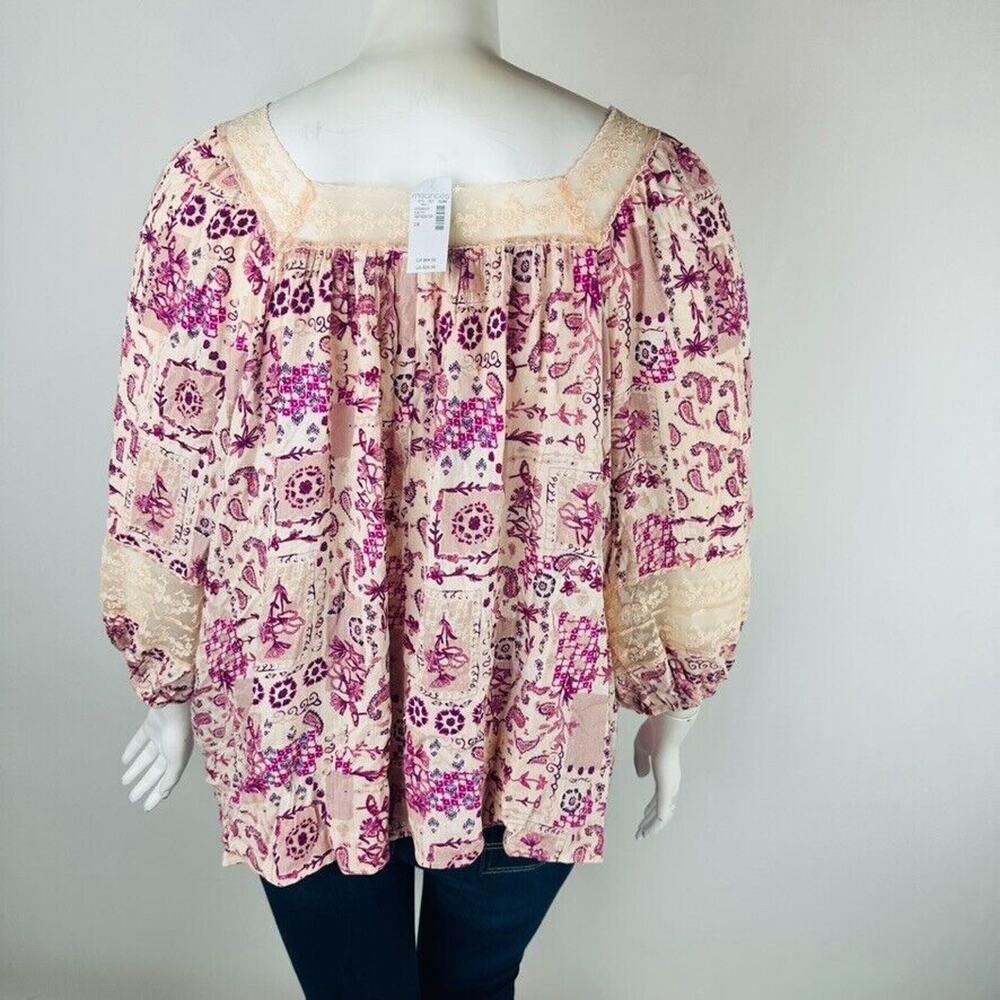 New Maurices Womans Plus Sz 2X Blouse 3/4 Sleeve Top Lace Floral NWT - Picture 7 of 7